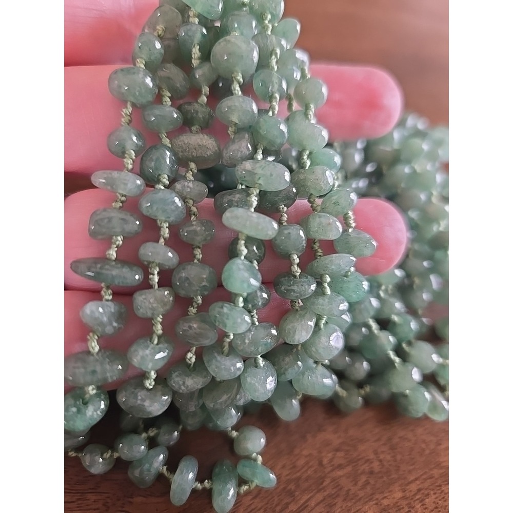 Vintage Jadeite 8 Strand Necklace Hand Knotted Silk String Toggle Clasp Rare - Picture 11 of 13